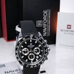 montre homme naviforce chronographe sport – bracelet silicone noir – design moderne